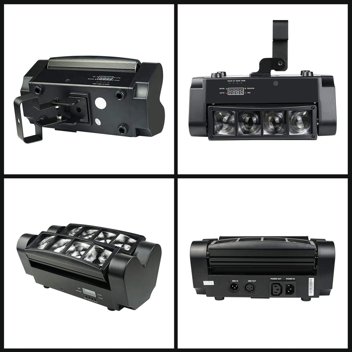 Party Lights DJ/Disco Lights, 8x3W Mini Spider Moving Head LED Beam Stage Light RGBW, Sound Activated/DMX-512 Control for Party, bar, Celebration, Concert, Club