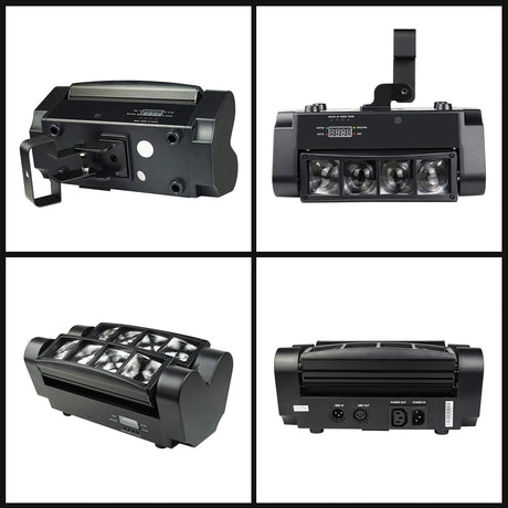 Party Lights DJ/Disco Lights, 8x3W Mini Spider Moving Head LED Beam Stage Light RGBW, Sound Activated/DMX-512 Control for Party, bar, Celebration, Concert, Club