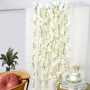 White Artificial Cherry Blossom Garlands – 4 Pack, 7.2m Total