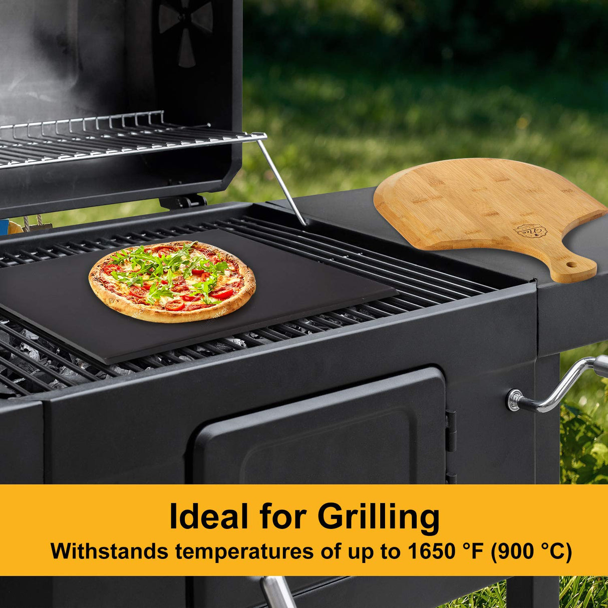 Black Ceramic Pizza Stone Pan Set