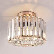 Gold Ceiling Light Fixture - Easric Industrial Crystal Semi Flush Mount Ceiling Lighting Modern LED Crystal Chandeliers Fitting for Hallway Living Room Dining Room Kitchen
