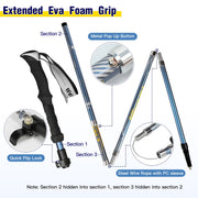 Collapsible Aluminium Trekking Poles with All-Terrain Tip Kit