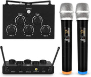 Rybozen Dual UHF Karaoke Mixer with Optical, Coaxial & AUX