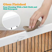 Wooden Dog Pet Fence 3 Panels DIY Shape,Foldable Puppy Gate Safety Guard,Indoor Pet Playpen Foldable Cat Barrier Protection Net Stair Partition,White
