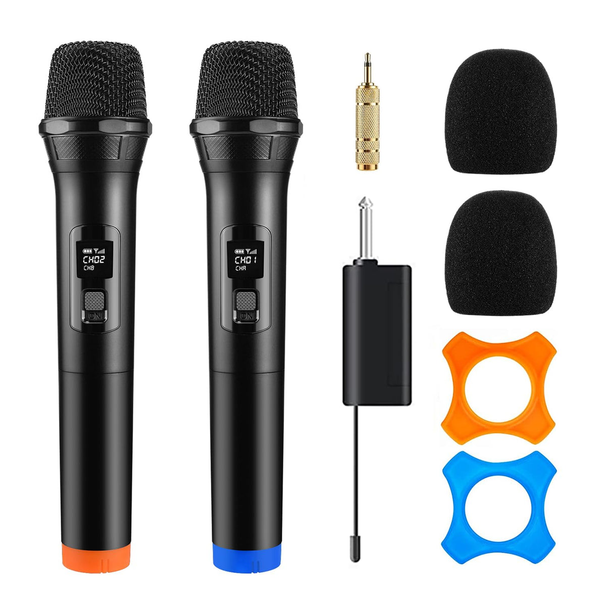 FerBuee Dual Wireless Dynamic Microphone System – 6.35 mm Receiver