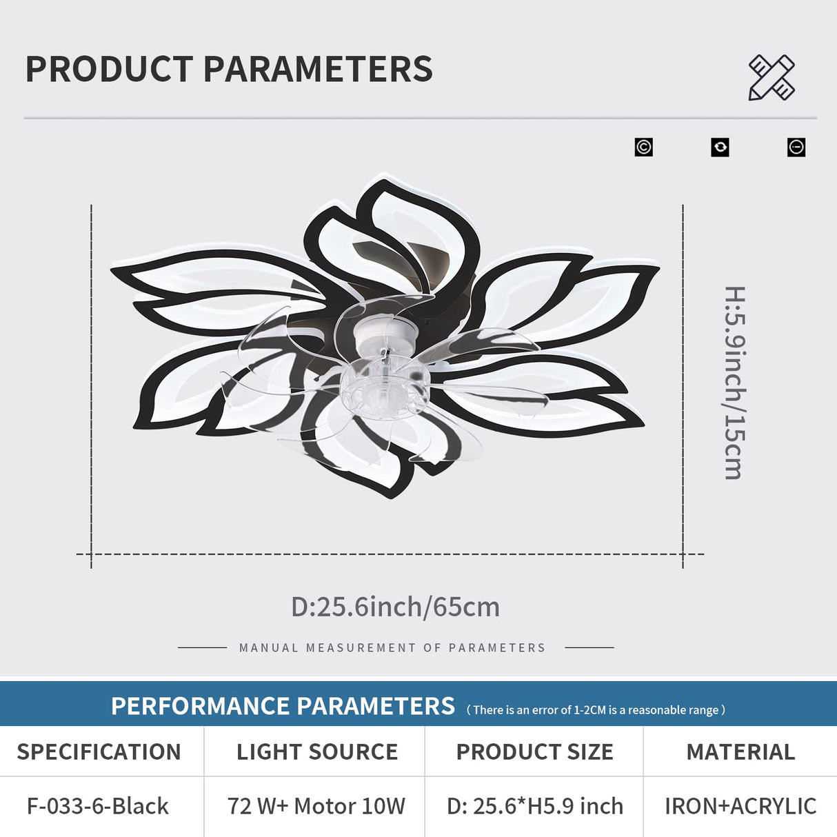 Low Profile Ceiling Fans with Lights, Modern Dimmable Flower Shape Ceiling Light Fan with Remote Control/app Control,Timing 6 Gear Speeds Fan Ceiling Lamp.