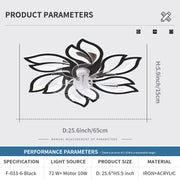 Low Profile Ceiling Fans with Lights, Modern Dimmable Flower Shape Ceiling Light Fan with Remote Control/app Control,Timing 6 Gear Speeds Fan Ceiling Lamp.