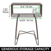 Bronze Steel Side Table with Storage Basket