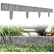 Garden Plastic Fence Edging - 10pcs Imitation Stone Fence Gardening DIY Decorative Garden Landscape Cobbled Stone Lawn Yard Flower Bed Decor,Garden Fence Border