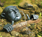 Man in Barrell Spitter Fountain