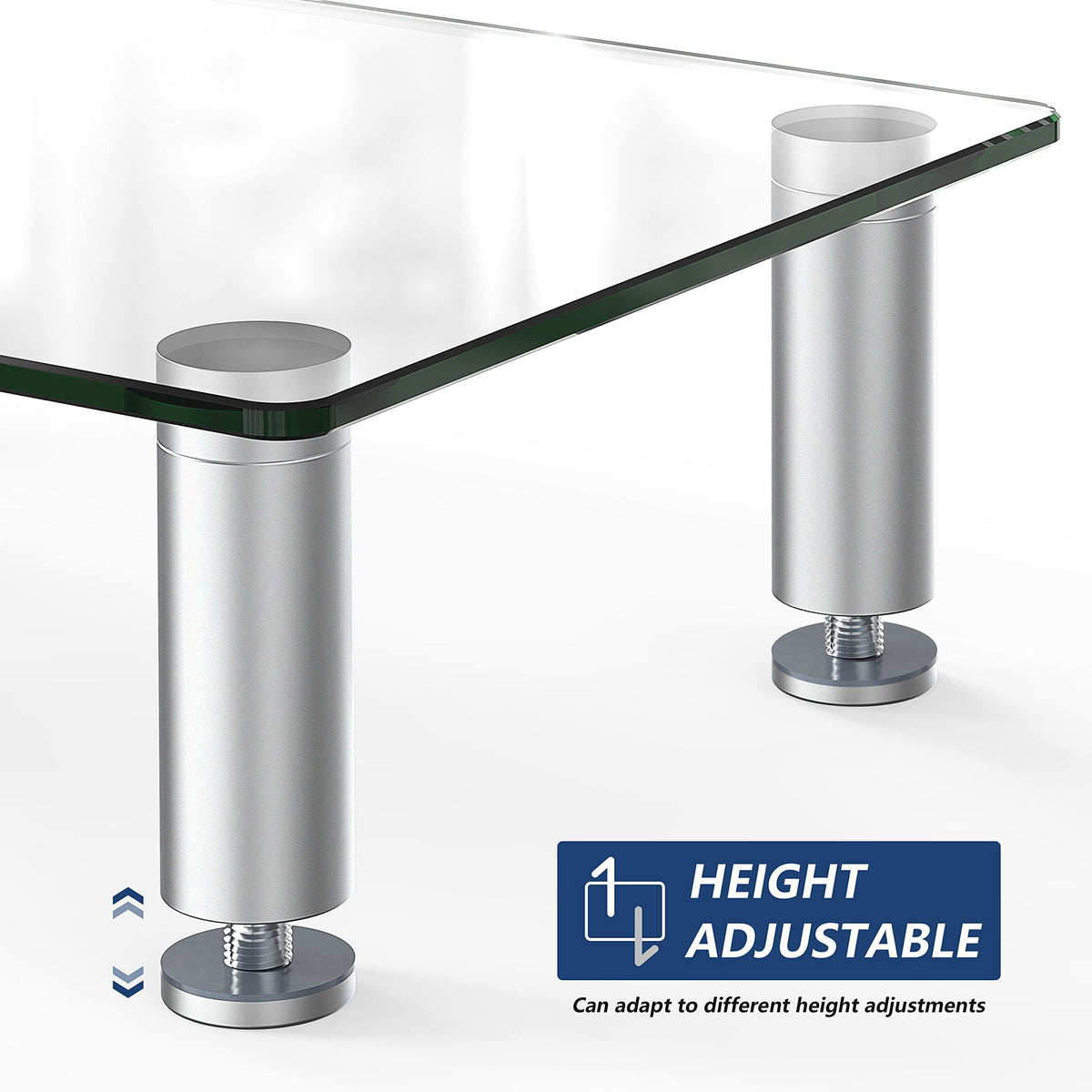 FITUEYES Clear Tempered-Glass Monitor Riser – 38.5cm