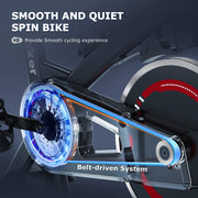 Belt-Drive Indoor Exercise Bike with 9 lb Flywheel