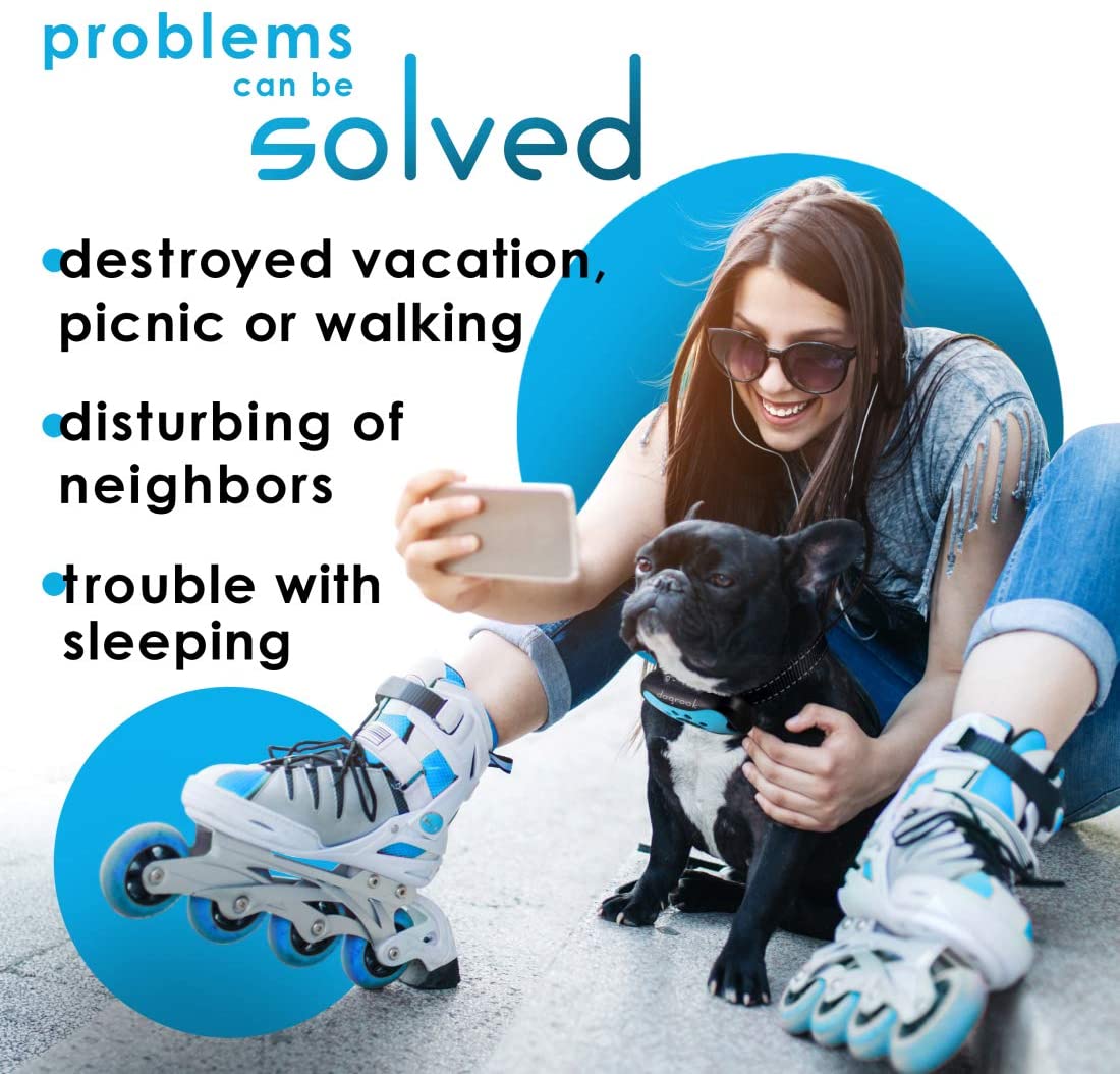 Dogrook Rechargeable Dog Bark Collar - Humane, No Shock Barking Collar w/2 Vibration & Beep Modes