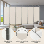 188cm Folding 6-Panel Room Divider – 4 Colours