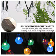 24ft Multicolour Solar Globe String Lights – 50 LEDs & 8 Modes