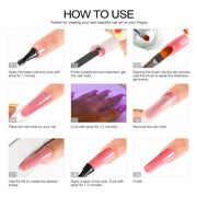 Poly Nail Gel with Lamp Kit,4 Colors Poly Extension Gel 36W LED U V Nail Dryer for Nail Builder Base Coat Top Coat Nail Slip Solution and Manicure Tools for Nail Design