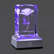 ‘I Love You’ 3D Crystal Rose Colour-Changing LED Lamp