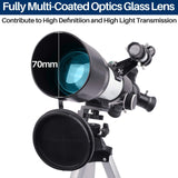 Telescope, 70mm Aperture 400mm AZ Mount Astronomical Telescope for Astronomy Beginners Kids Adults - Portable Travel Telescope with Carry Bag Upgraded Tripod and Phone Holder for Photography