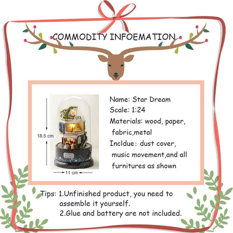 DIY Rotating Dollhouse Miniature with Furniture Kit