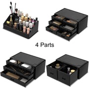 Readaeer Black 12-Drawer Makeup Organiser with 16 Compartments