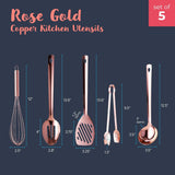 5-Pack Rose Gold Cooking Utensil Set
