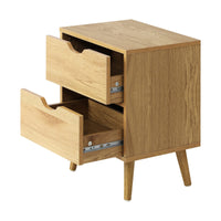 Wooden Bedside Table with 2 Drawers