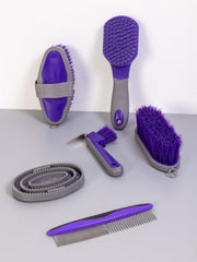 Horse Grooming Kit（10-Piece），Purple Horse Brushes for Grooming,Storage Bag,Horse Sweat Scraper,Mane Comb,Horse Grooming Gloves,Horse Gifts for Girls (Purple),1 count