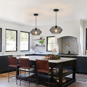 Modern Black Pendant Light, Industrial Pendant Light Fixture, Adjustable Metal Hanging Pendant Lights, Farmhouse Pendant Lighting for Kitchen Island, Hallway