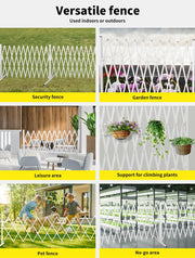 White Expandable Metal Barrier Fence for Indoor or Outdoor Use