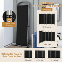 188cm Folding 6-Panel Room Divider – 4 Colours