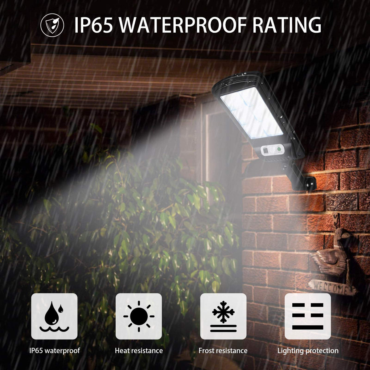 2-Pack 120-LED Solar Security Lights with Remote