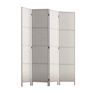 Artiss 4 Panel Screen Room Divider Pine Wood Partition Stand - White