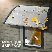 Window Door Awning Outdoor Canopy Patio Rain Shield Cover DIY 1Mx1M Black Clear