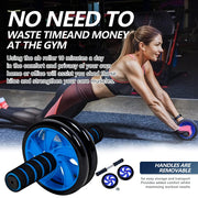 7-in-1 AB Wheel Roller Kit with Push Up brackets Skipping Rope Hand Wrist Developer and Knee Pad for Home Workout - Portable Home Fitness Equipment Push-up Gripper Ab roller For Men abdominal exerciser GYM