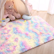 Rainbow Fluffy Rug, 4x5.9 Feet