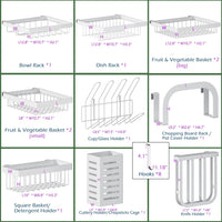 86–113 cm White 3-Tier Over-Sink Dish Drying Rack