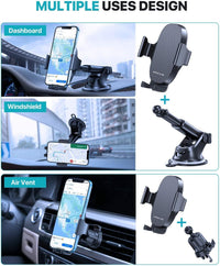 Miracase 3-Way Car Phone Holder – Dashboard, Windscreen & Vent