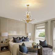 Crystal Chandeliers,Vintage Pendant Lighting Crystal Chandelier Lighting Fixtures with 8 Lights,Ceiling Light Fixture for Living Room Bedroom Restaurant Porch Hallway (Gold)