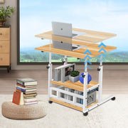 Mobile Height-Adjustable Laptop Desk with Storage