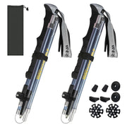 Collapsible Aluminium Trekking Poles with All-Terrain Tip Kit