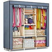 165 cm Portable Fabric Wardrobe with Hanging & Shelf Storage – 6 Colours