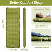 Night Cat 10 cm Inflatable Sleeping Pad with Foot Pump & Pillow