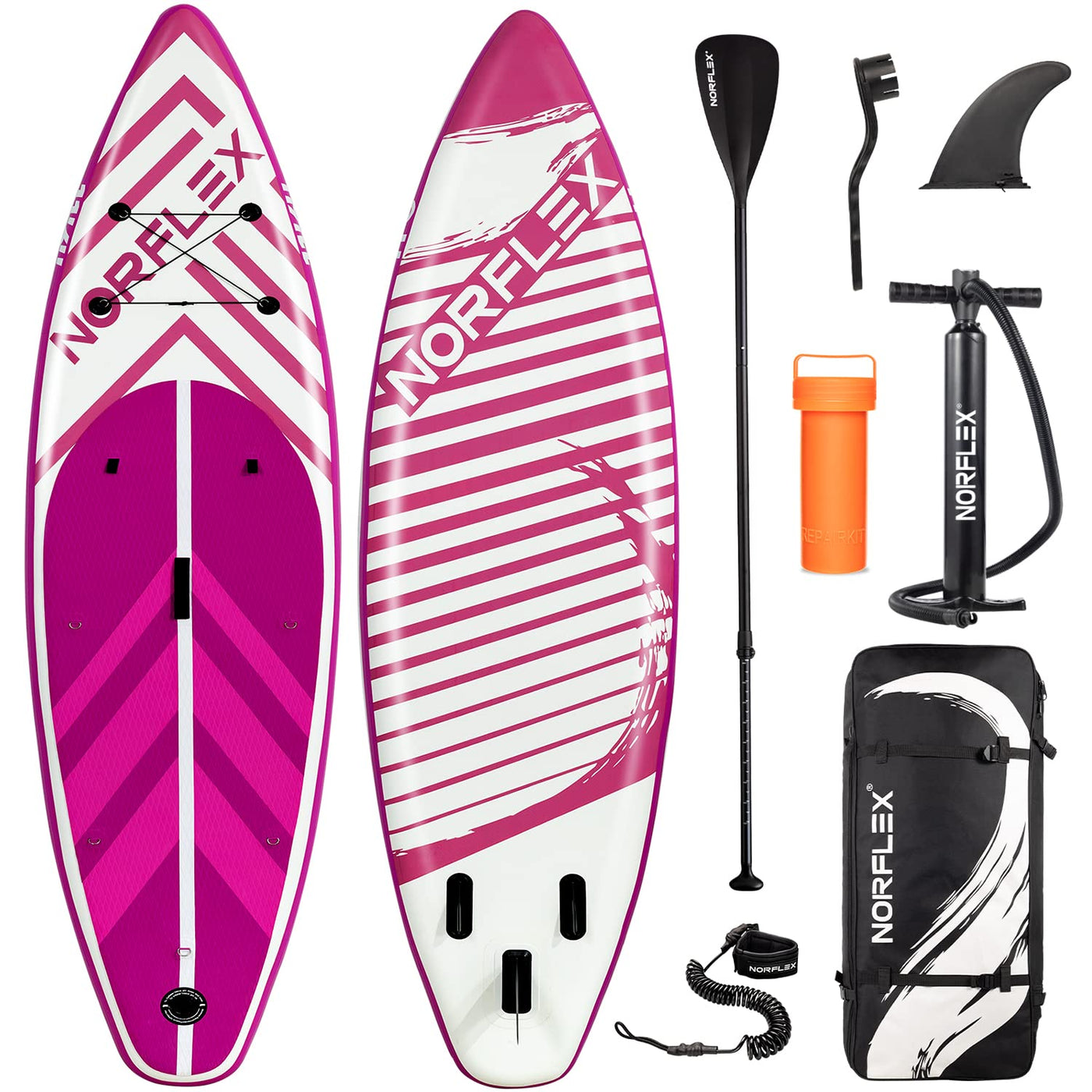 10 ft 6 in Inflatable Stand-Up Paddle Board Bundle – Pink