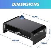 2-Tier Monitor Riser with Side Organiser – 45cm