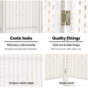 Artiss 4 Panel Screen Room Divider Pine Wood Partition Stand - White