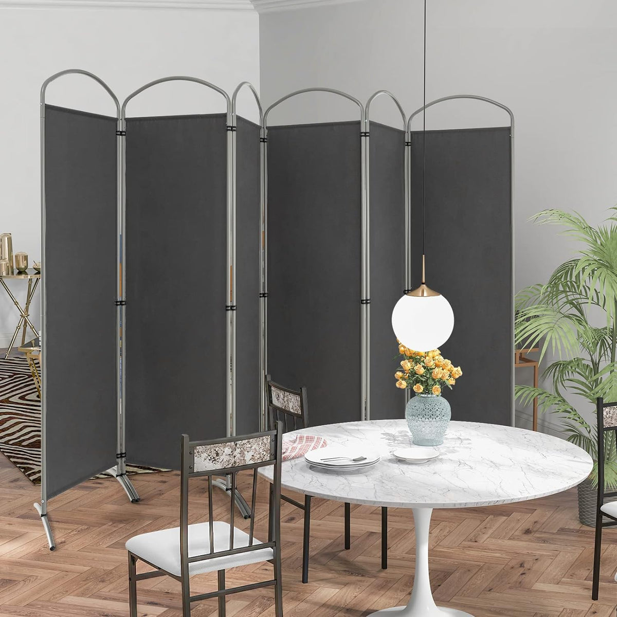188cm Folding 6-Panel Room Divider – 4 Colours