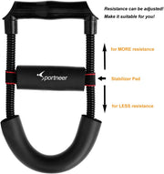 Hand Grip Strengthener, Sportneer Wrist and Forearm Exerciser Strengthener Strength Trainer Developer for Athletes Therapy, Home Gym Workout