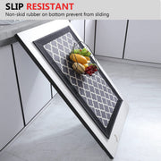 2-Piece Dark Blue Absorbent Kitchen Mat Set