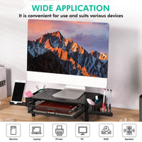 Zumist 3-Height Metal Monitor Riser with Drawer & Holders