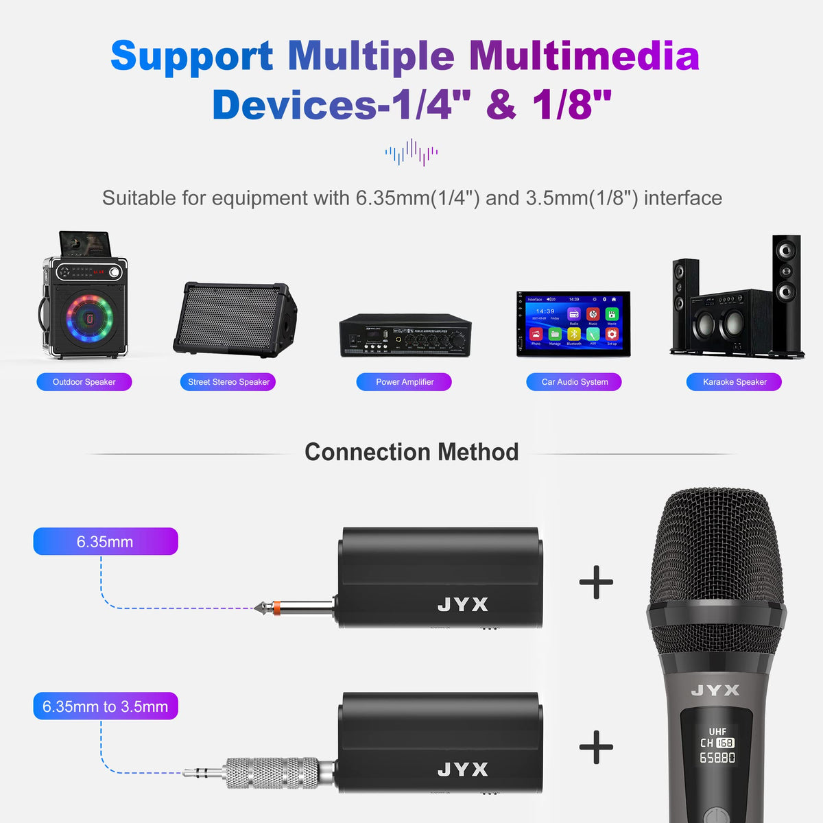 JYX Dual Rechargeable UHF Wireless Microphone Set